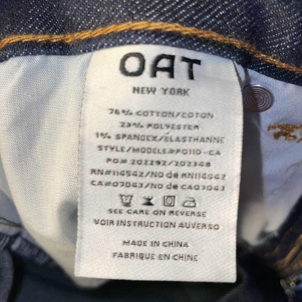 OAT New York Womens Straight Leg Jeans Size 4/27 Dark Wash Stretch Mid-Rise - Picture 4 of 6